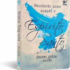 Bíblia Sagrada - NVI - Capa Semiluxo Bege e Azul